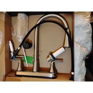 Glacier Bay Sadira Kitchen Faucet - Stainless Steel With Soap Dispenser